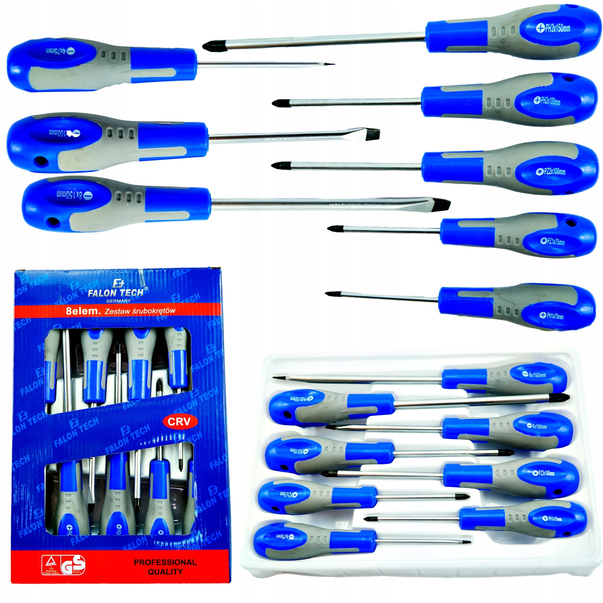 ZESTAW WKRĘTAKÓW WKRĘTAK ŚRUBOKRĘTY 8el