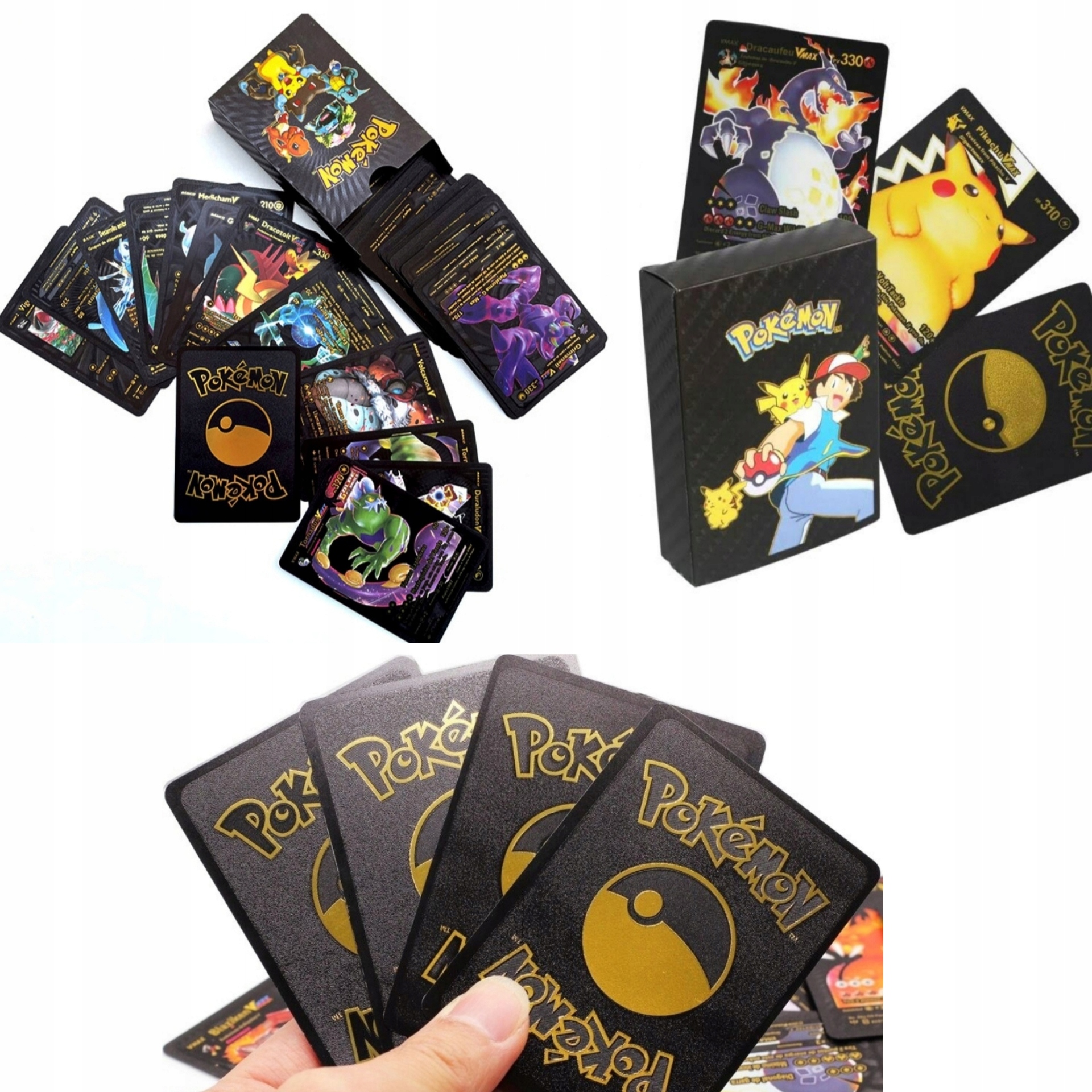 

Kolekcjonerskie Pokemon Folia Czarny Karty 55 Szt