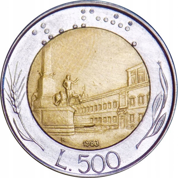 Włochy 500 lire lirów 1983 Italia