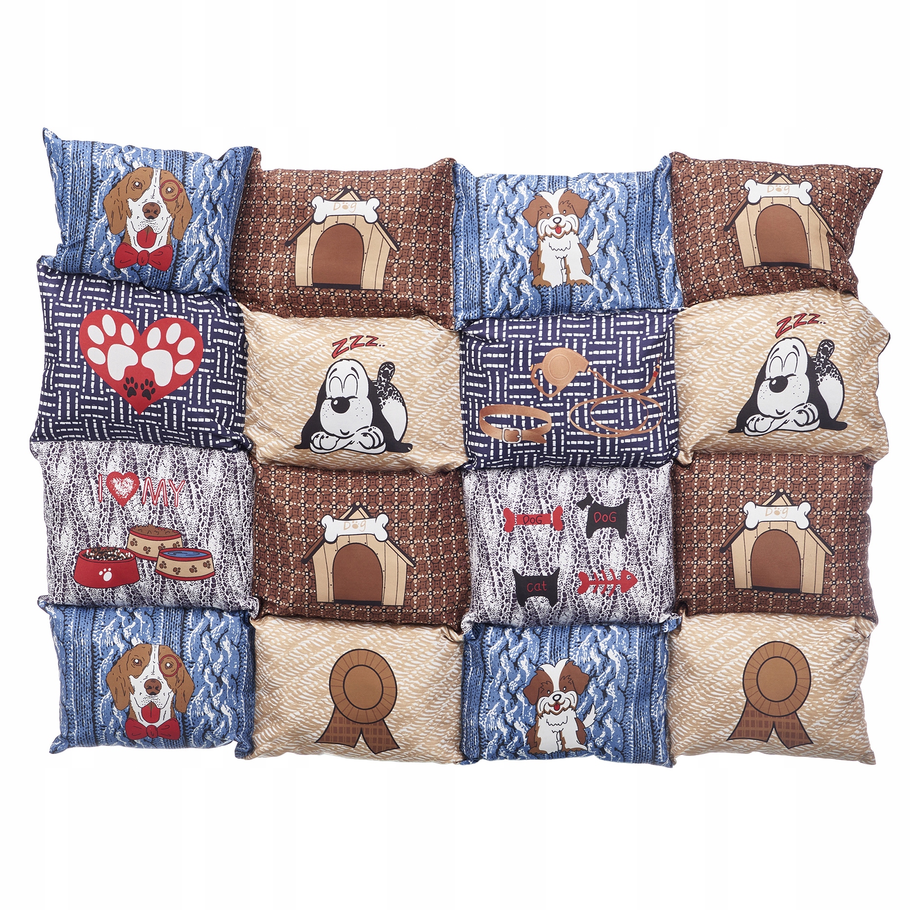 Levně Pelíšek Psí Polyester Barevný Protiskluzový 65 X 95 CM Obdélníkový