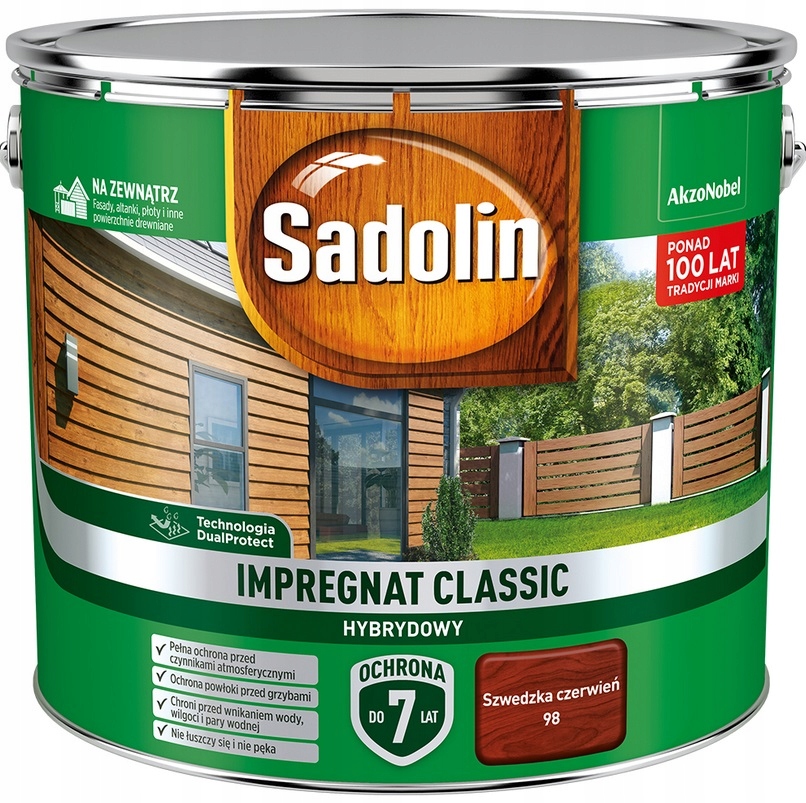 

Sadolin Classic- impregnat, szwedzka czerwień, 9l