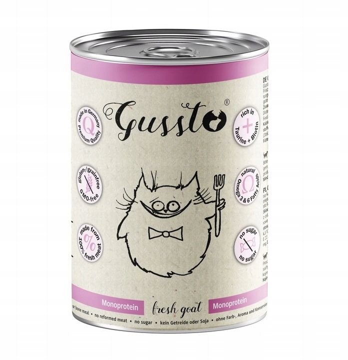 Gussto Fresh Goat kozina 24x 400G Monobiałkowa mokra karma dla kota