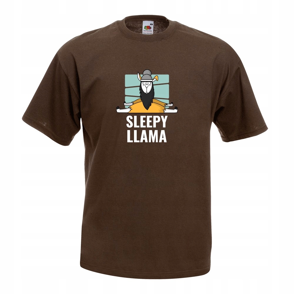 

Koszulka sleepy llama lama L brązowa