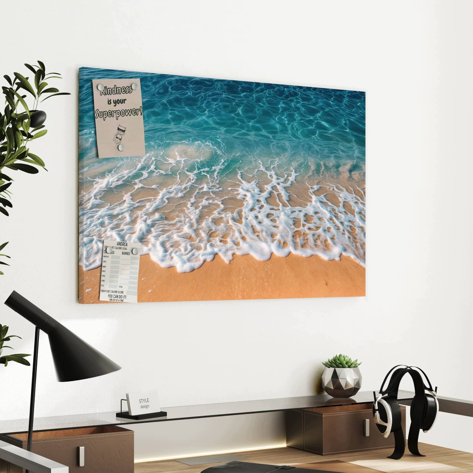Magnetická tabule Pláž Vlny 60 × 40 cm