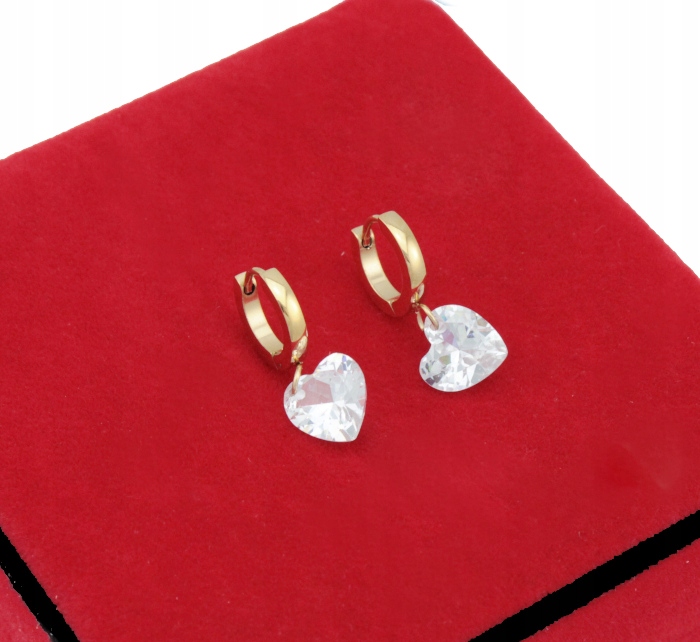 

Kolczyki Złote Serduszka Diamond Stal Chirurgiczna