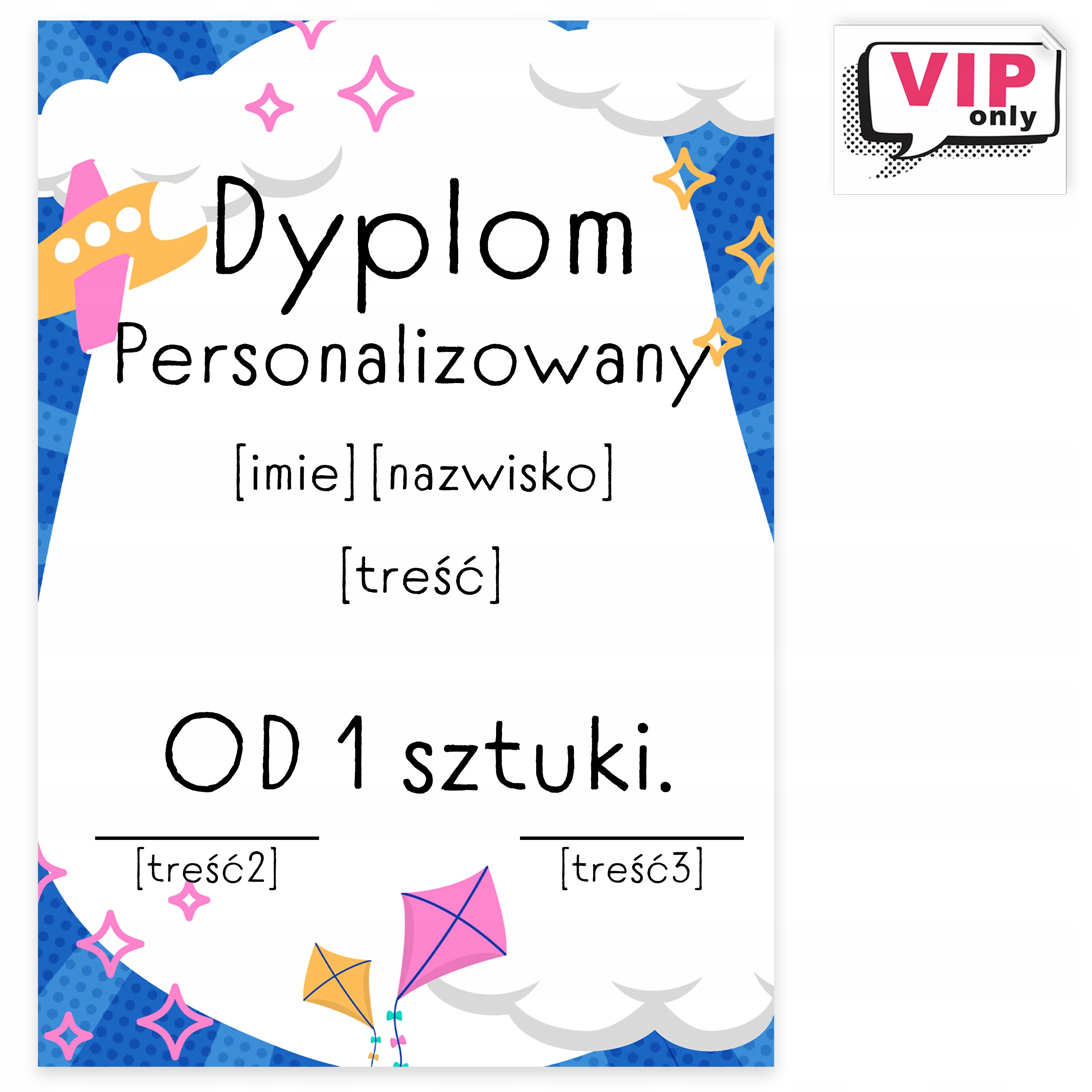 DYPLOM personalizowany CERTYFIKAT DRUK A4 lub A5 do wyboru KREDA 350g Marka inny
