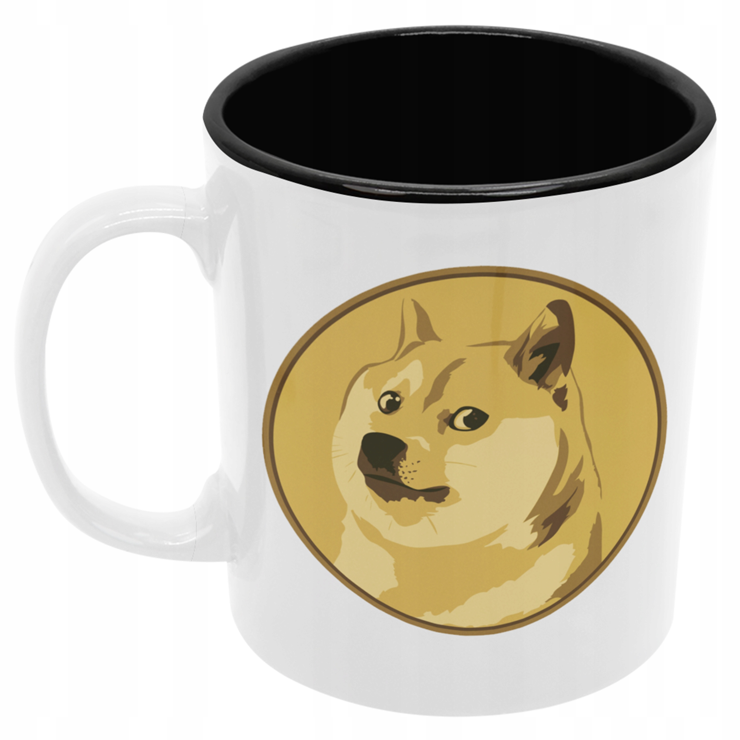 

Kubek Dogecoin doge kryptowaluty czarny środek