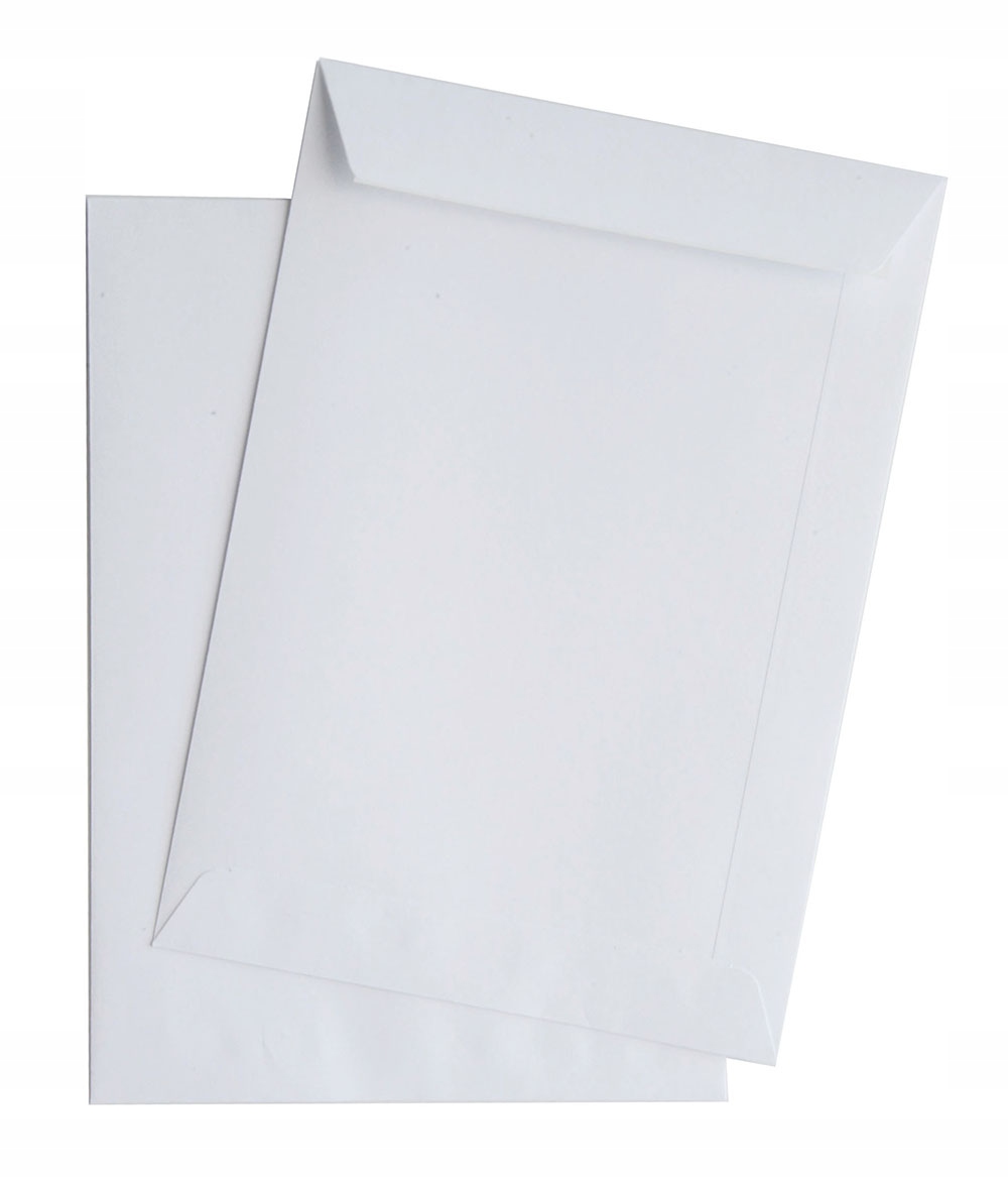 KOPERTY listowe biurowe C4 HK z paskiem BIAŁE - 50 SZTUK