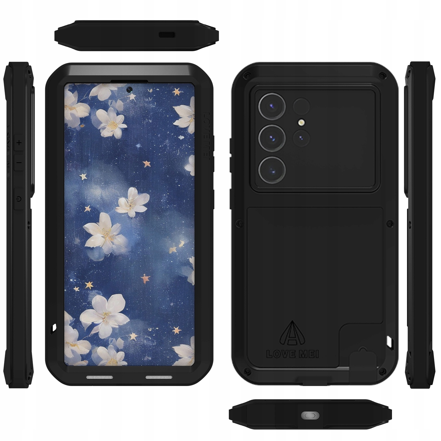 Pouzdro Love Mei se sklem pro Samsung Galaxy S25 Ultra case, pancéřové kryt