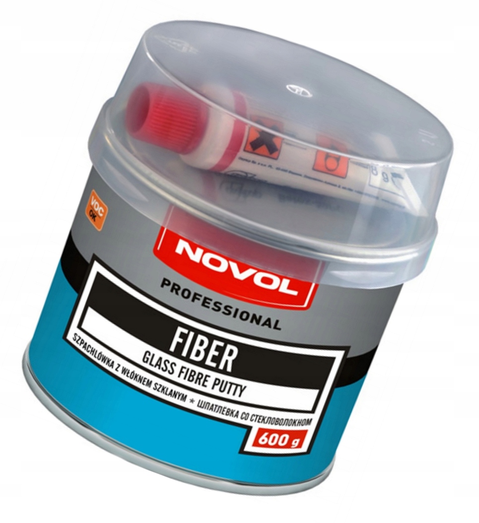 Szpachlówka Szpachla z włóknem szklanym utwardzacz Novol Fiber 600g