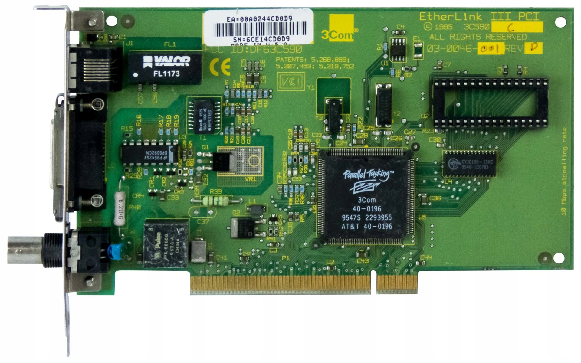 3COM Etherlink III Pci 03-0046-001 Bnc MIDI RJ45 Pci