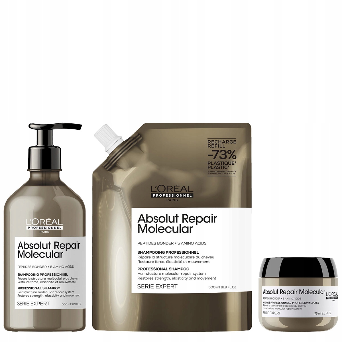 Loreal Absolut Repair Molecular szampony do włosów zniszczonych maska