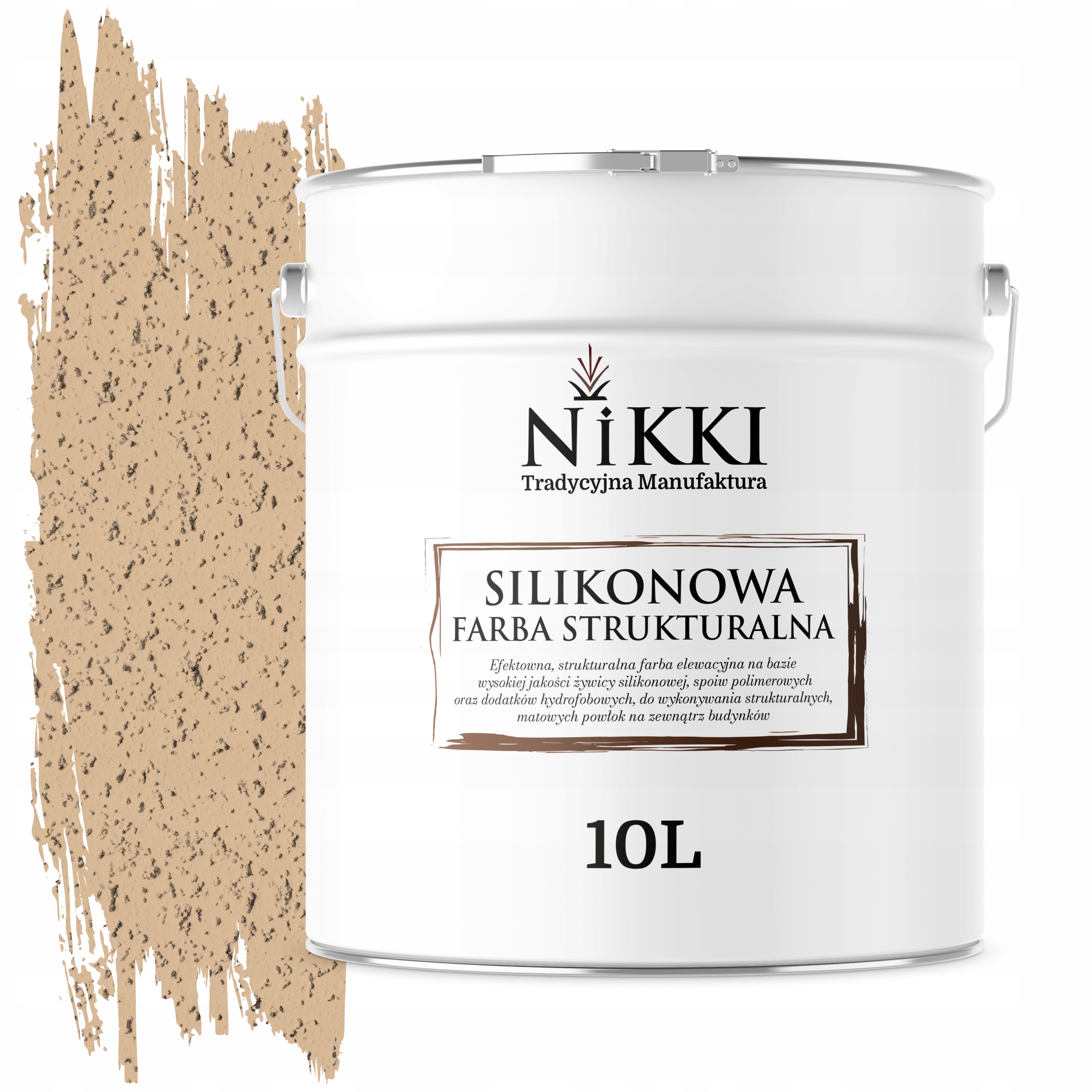 Štruktúrovaná fasádna silikónová fasádna farba 10L béžová F445 Uv