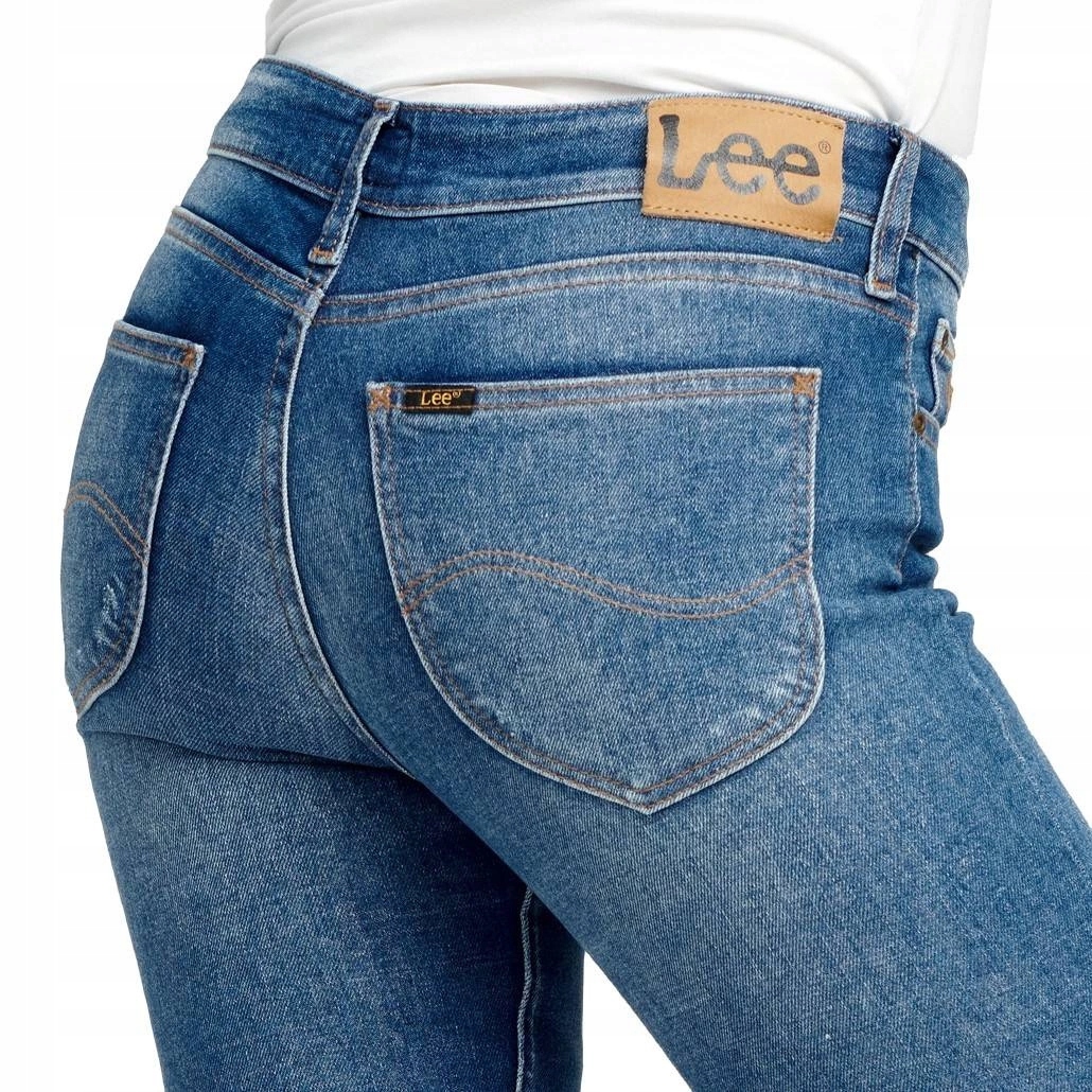 Damskie spodnie rurki Lee Scarlett Broken Blue L30WRONK 28/31
