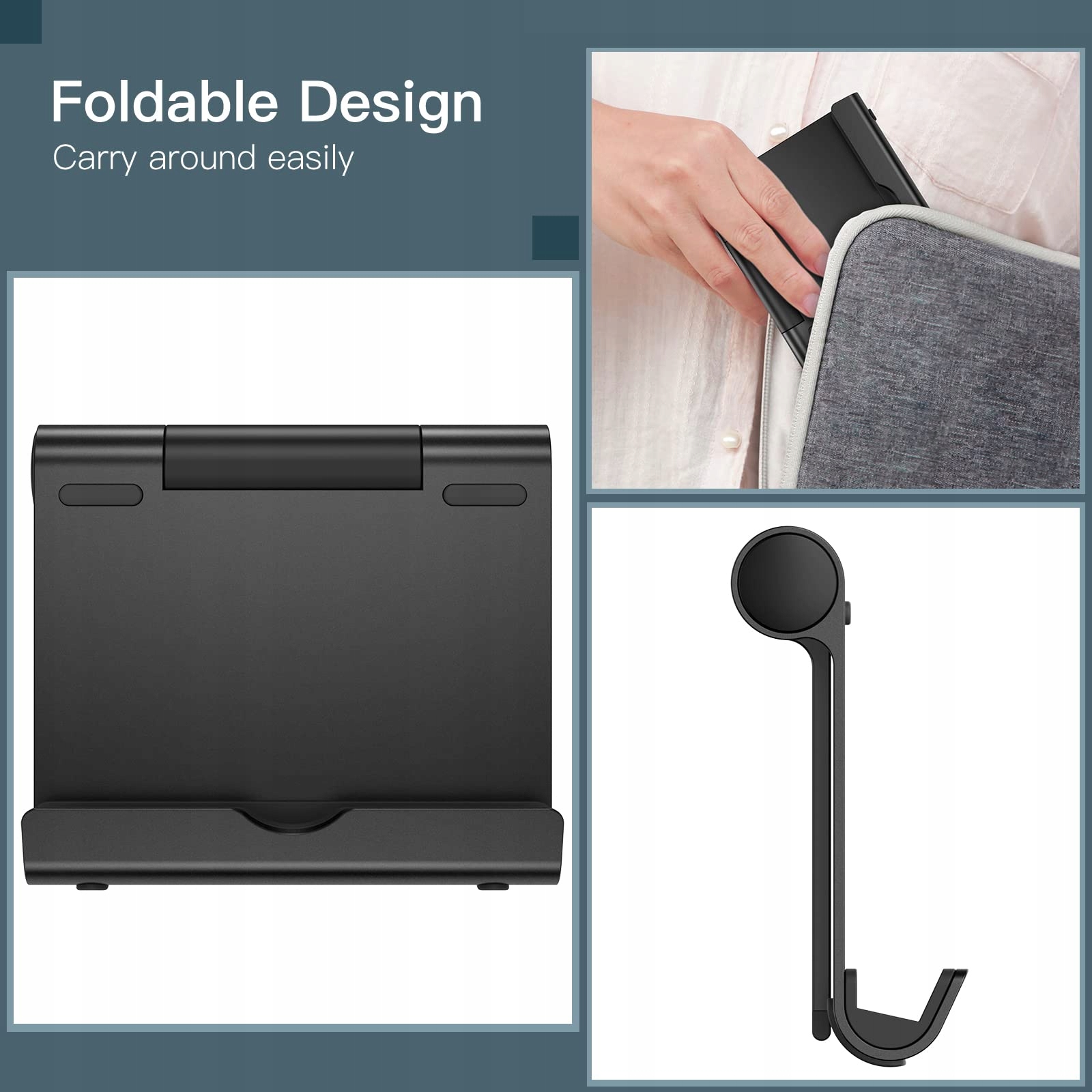 JETech Stojak Na Tablet Regulowany Składany Do iPad Galaxy Tab 4-13 Cal — miniatura 6