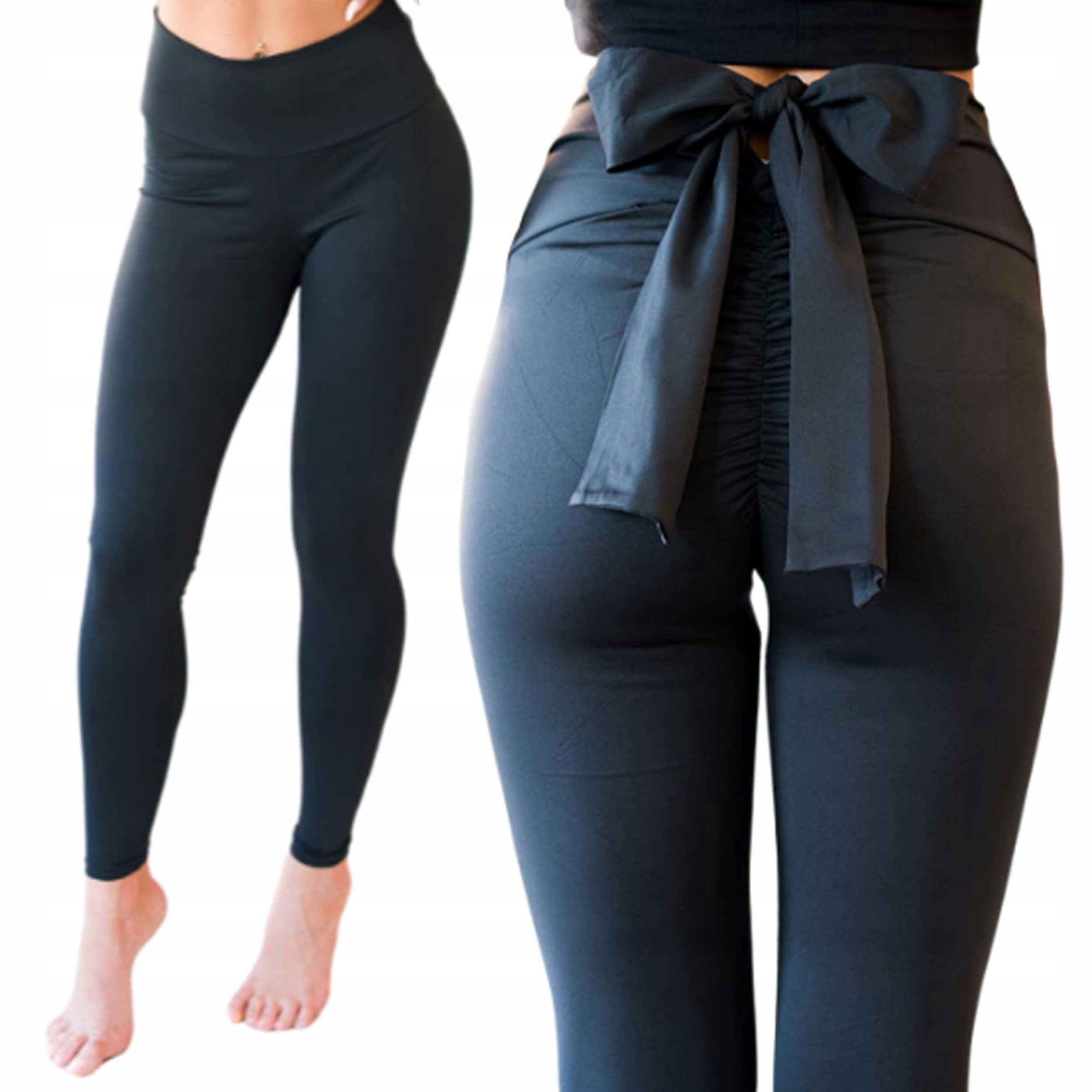 

Seksowne Damskie Spodnie Fitness Wiązana Kokarda M