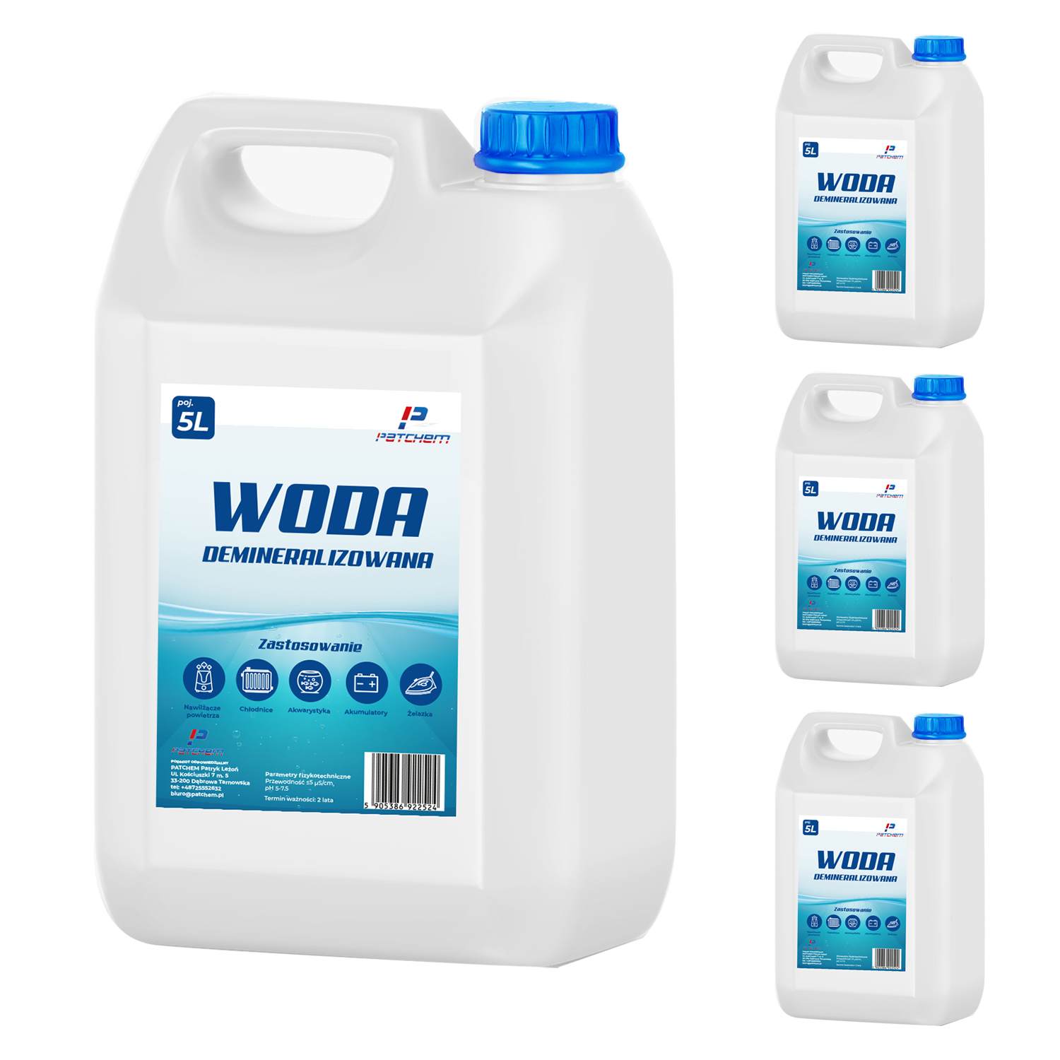 Woda Demineralizowana destylowana ultra czysta 4 x 5 L atest 20 litrów