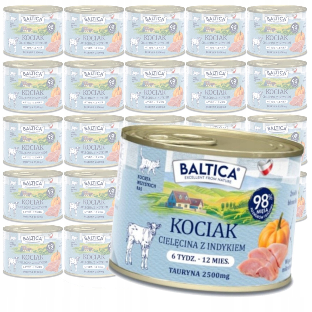 Baltica Chutě regionů Telecí s krůtím masem 24x185g Vlhké Krmivo pro koťata