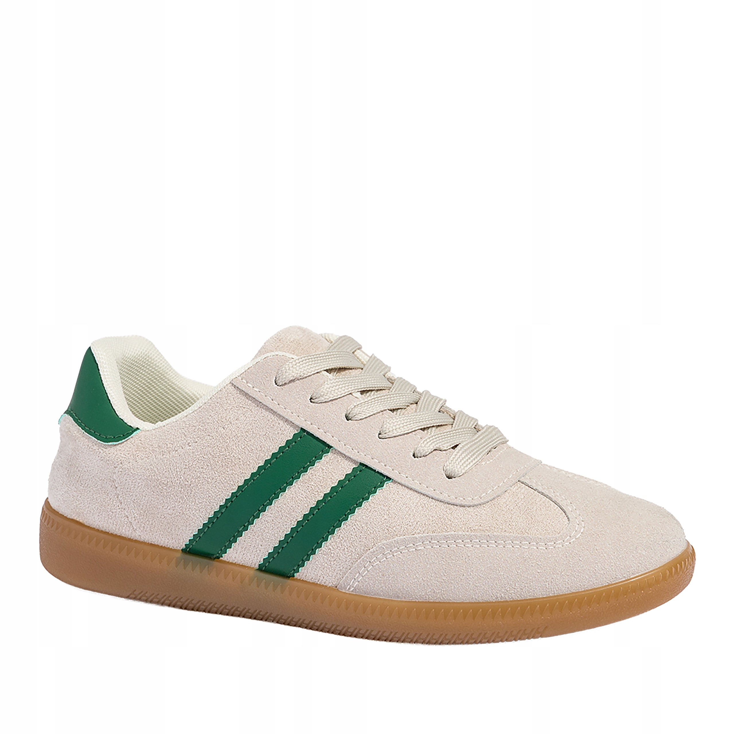 Sneakersy Beżowe Damskie Elastyczna Podeszwa Sznurowane Buty Sportowe r 40