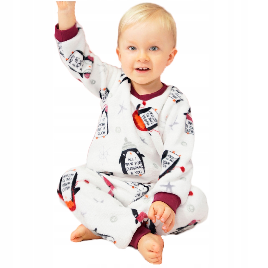 

Piżama święta ciepła Plusz r.122 biała w Pingwiny