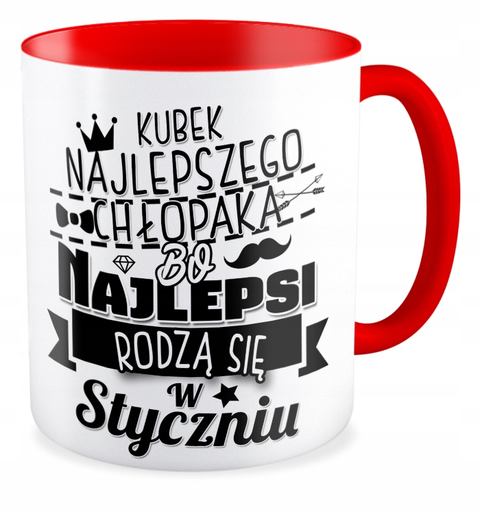 

Kubek czerwony dla Chłopaka Najlepsi Rodzą Się W..