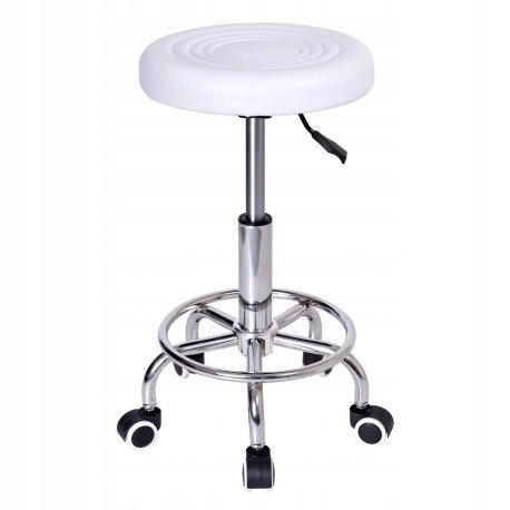 Kosmetická Kadeřnická Stolička Bílá, Nastavitelná