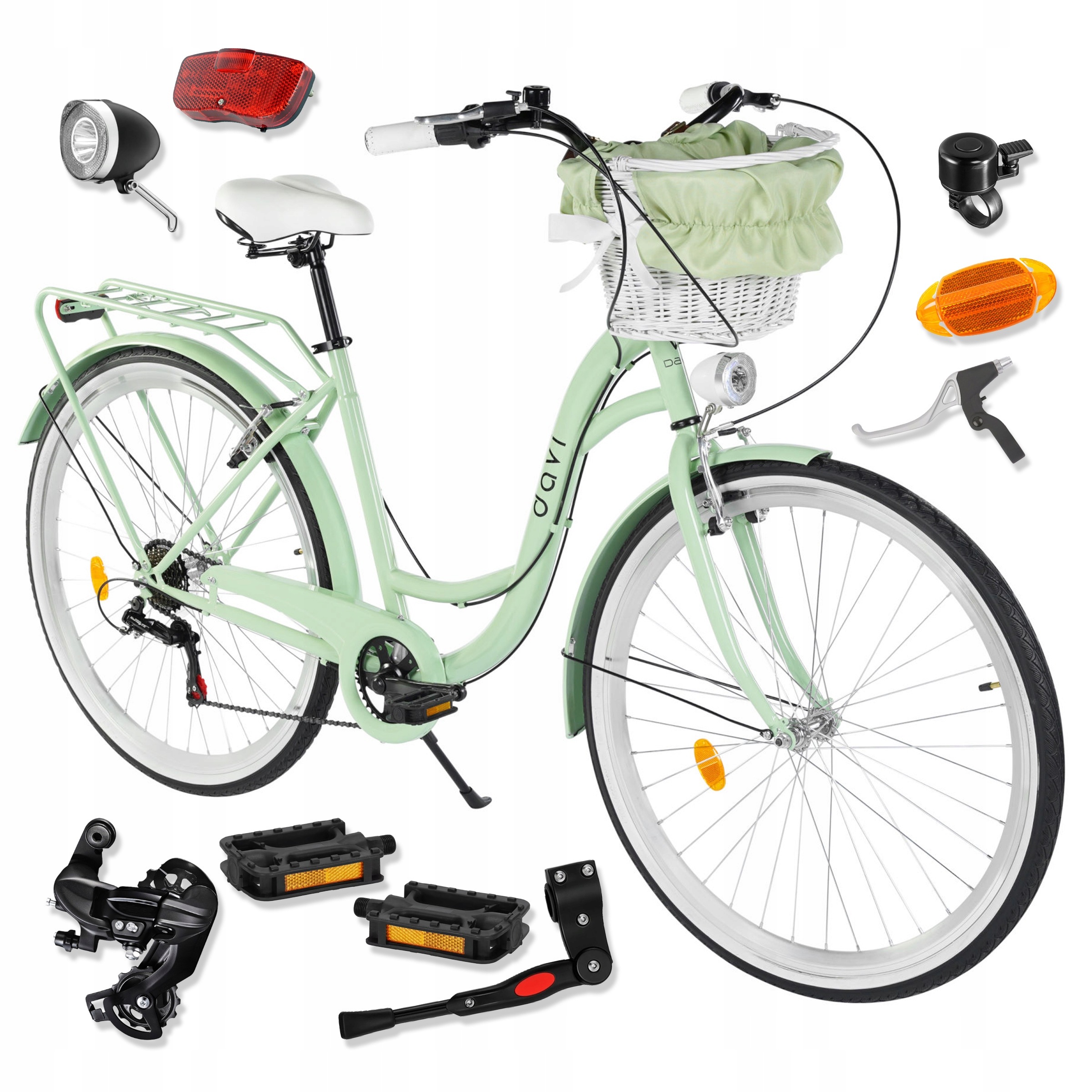 Dámské Městské Kolo 28 Palců Damka Davi Emma Shimano Rám 18" Koš Nosič