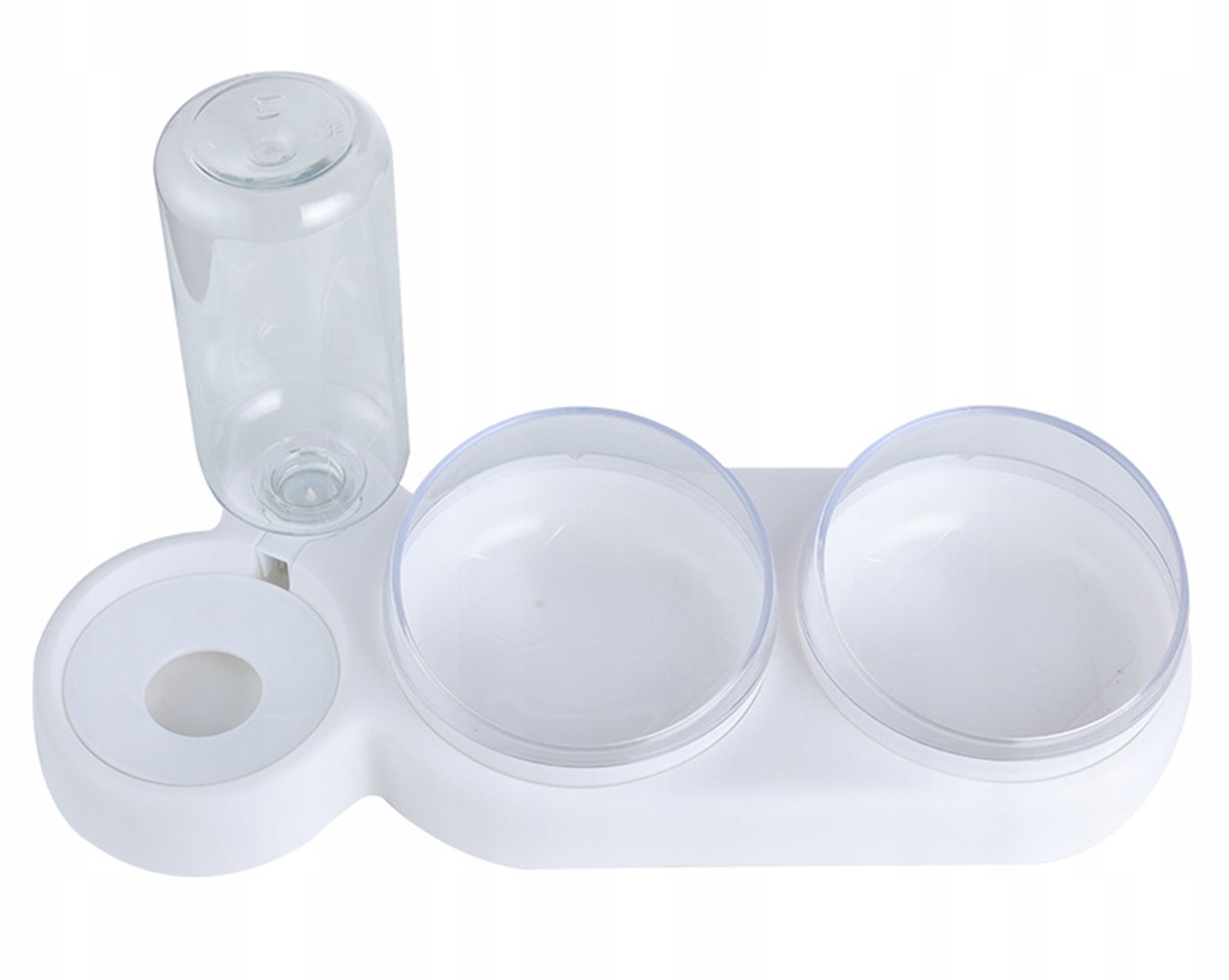 Levně Dvojitá Miska S Dávkovačem Napáječka Na Vodu Pro Kočky Stojan AG684E