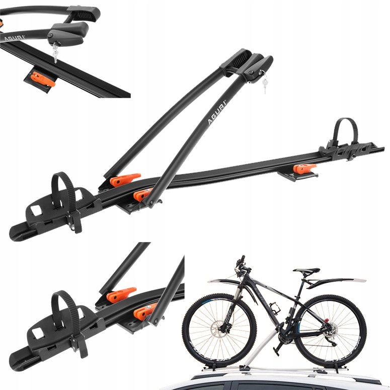 Nosič bicyklov na strechu za rámom Aguri Acuda III Black Aluminium