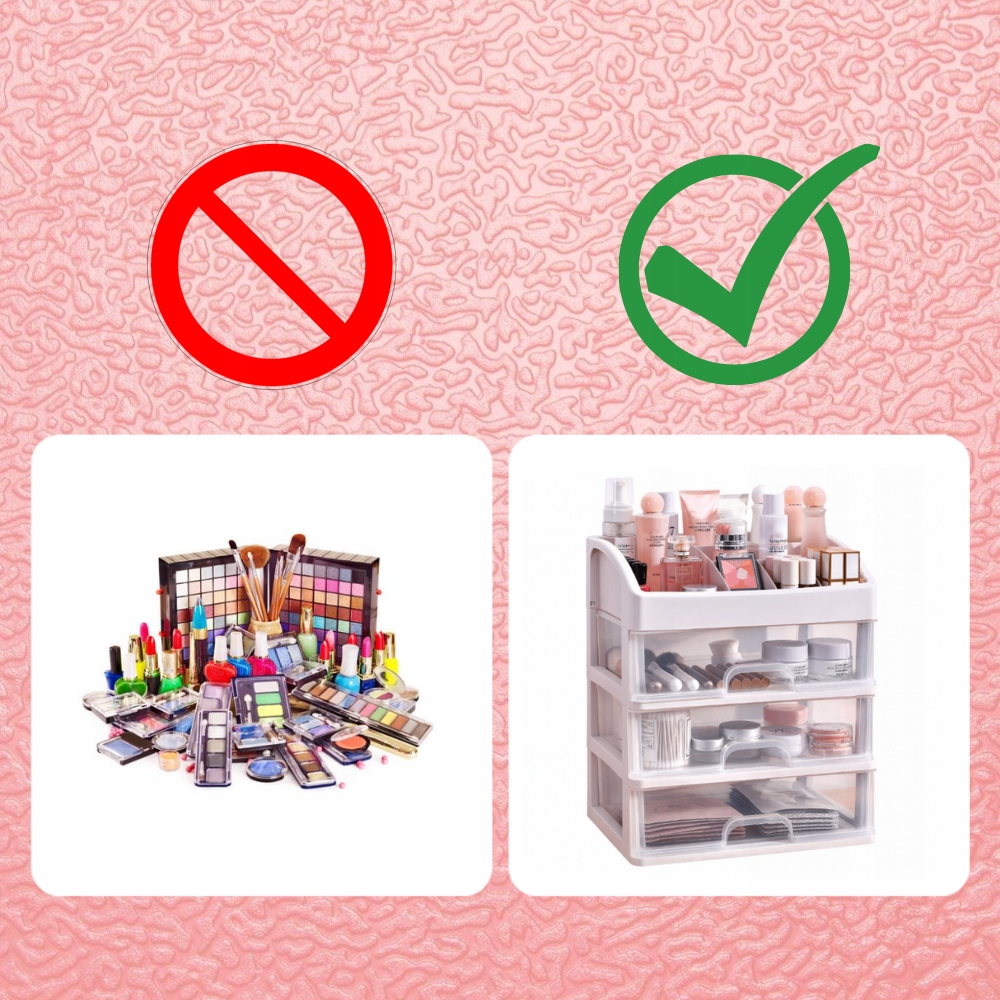 SZKATUŁKA ORGANIZER NA KOSMETYKI SZUFLADY XXL Stan opakowania oryginalne