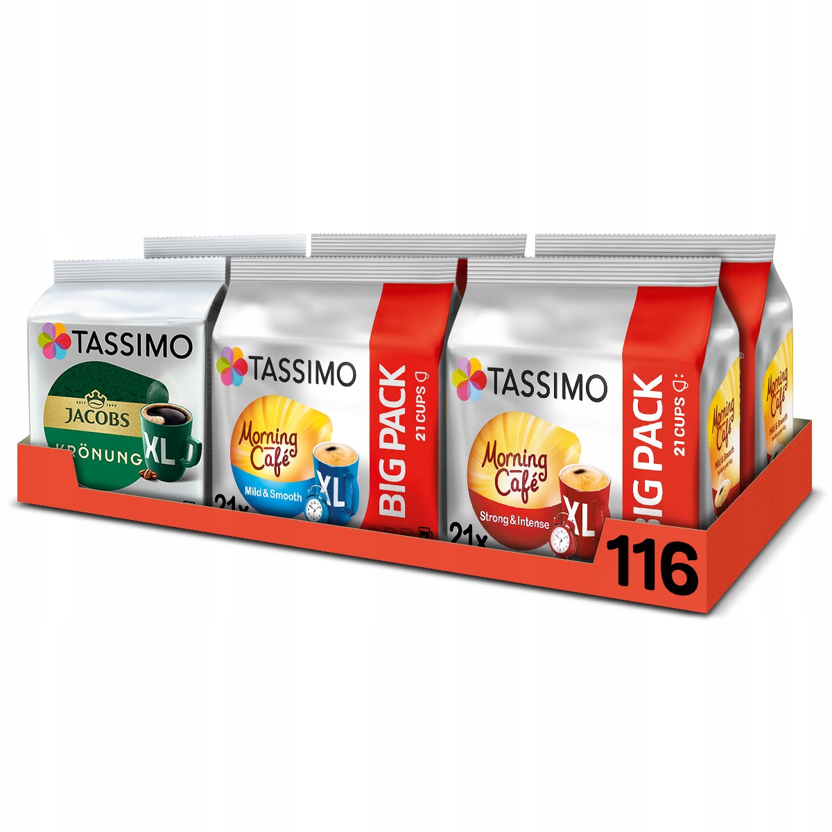 Kapsułki Tassimo Megapack XXL kawy czarne, 5+1 opakowanie Gratis! [116 kaw]