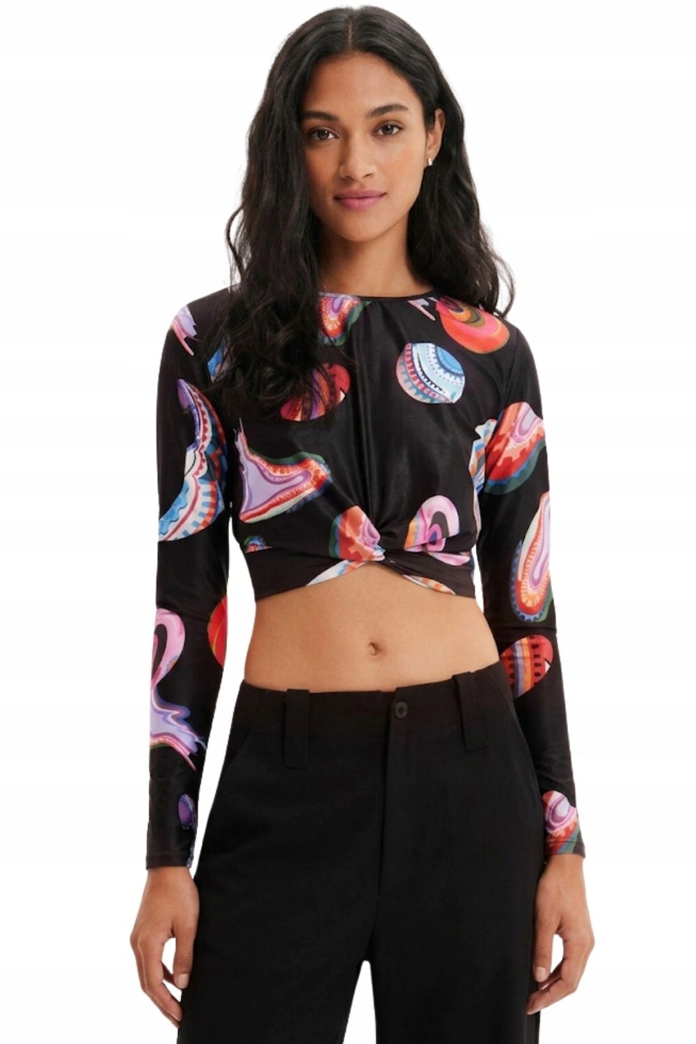 Tričko Desigual by Mr. Christian Lacroix, dámské vzorované tričko vel.