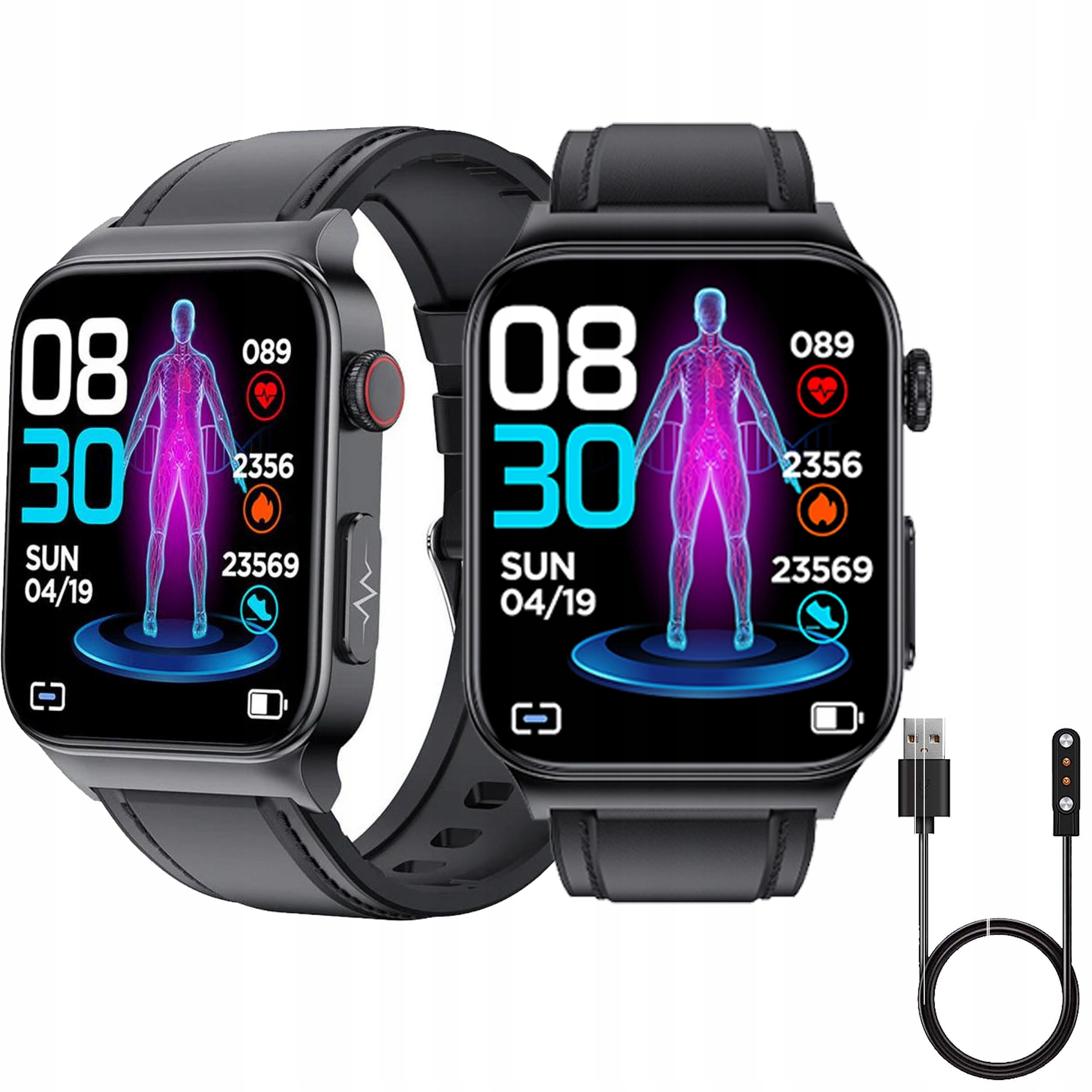 SMARTWATCH ZEGAREK DAMSKI SMART WATCH MĘSKI PULS SPORTOWY SPORT KROKI PASKI Wodoszczelność tak