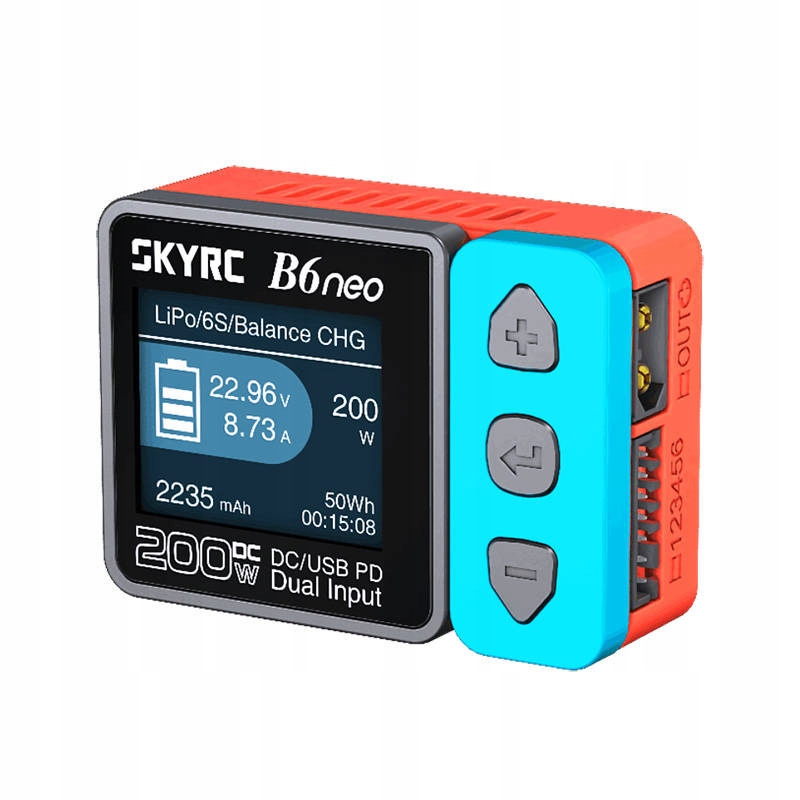 Nabíječka Smart SkyRC B6neo s velkým výkonem až 200 W, regulovatelné napětí a proud