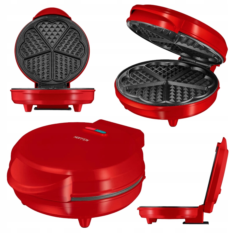 Gofrownica Hoffen 1200 W Serce Czerwony Wzór Serca 5 Gofrów Serduszka