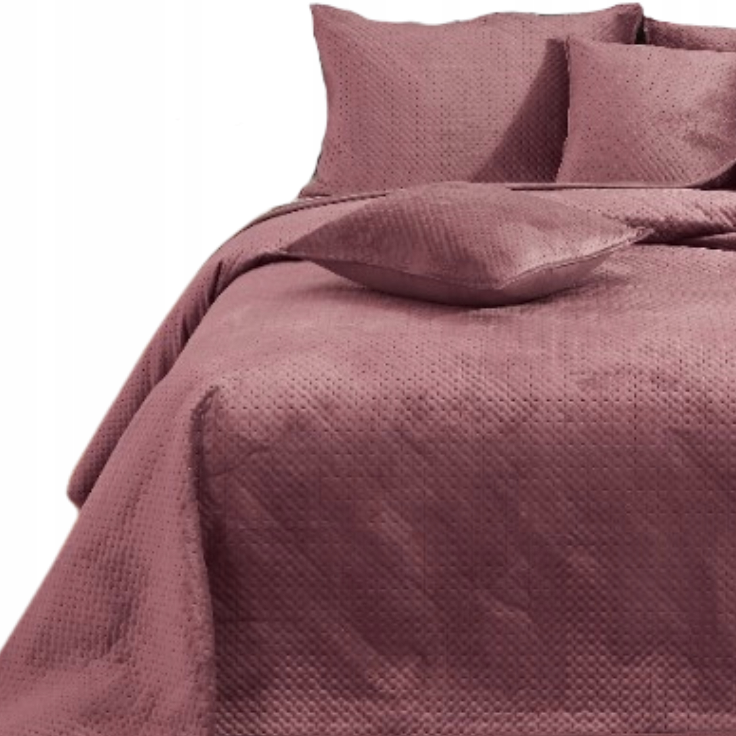 Přehoz Na Postel Prošívaný Velvet Kapa Koc Pled 200x220 Maya Tmavý Pudr