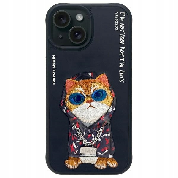 pouzdro Nimmy pro iPhone 15 6.1" černé/černé Brýle Cool Cat