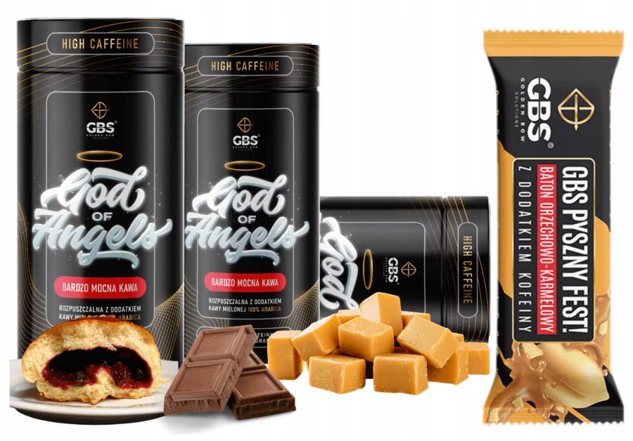 Zestaw kawa Gbs bardzo mocna 3 Smaki Baton Gbs pyszny fest