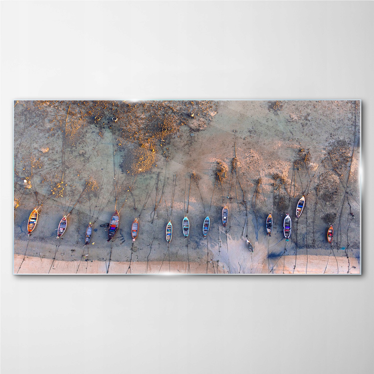 

Foto-obraz szklany Łodzie wybrzeże plaża 100x50 cm