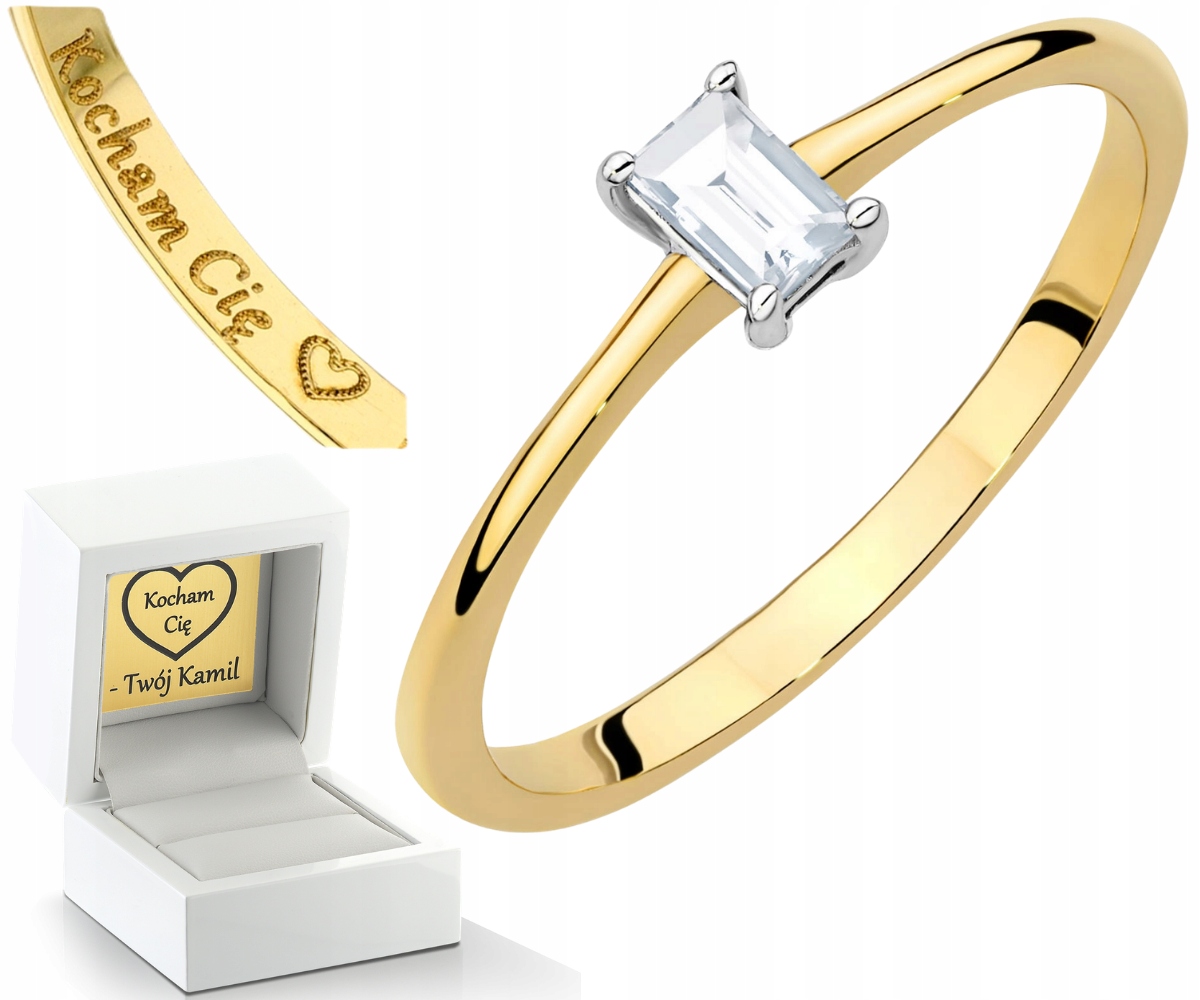 Zlatý Prstýnek S Briliantem, Každá Velikost Drť 585 Dárek Gravírování