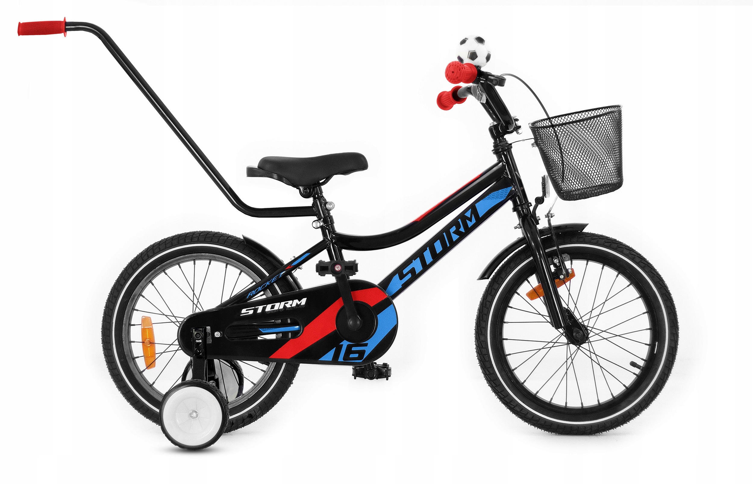 Rower dziecięcy Storm Rocket 16 czarny/niebieski/czerwony