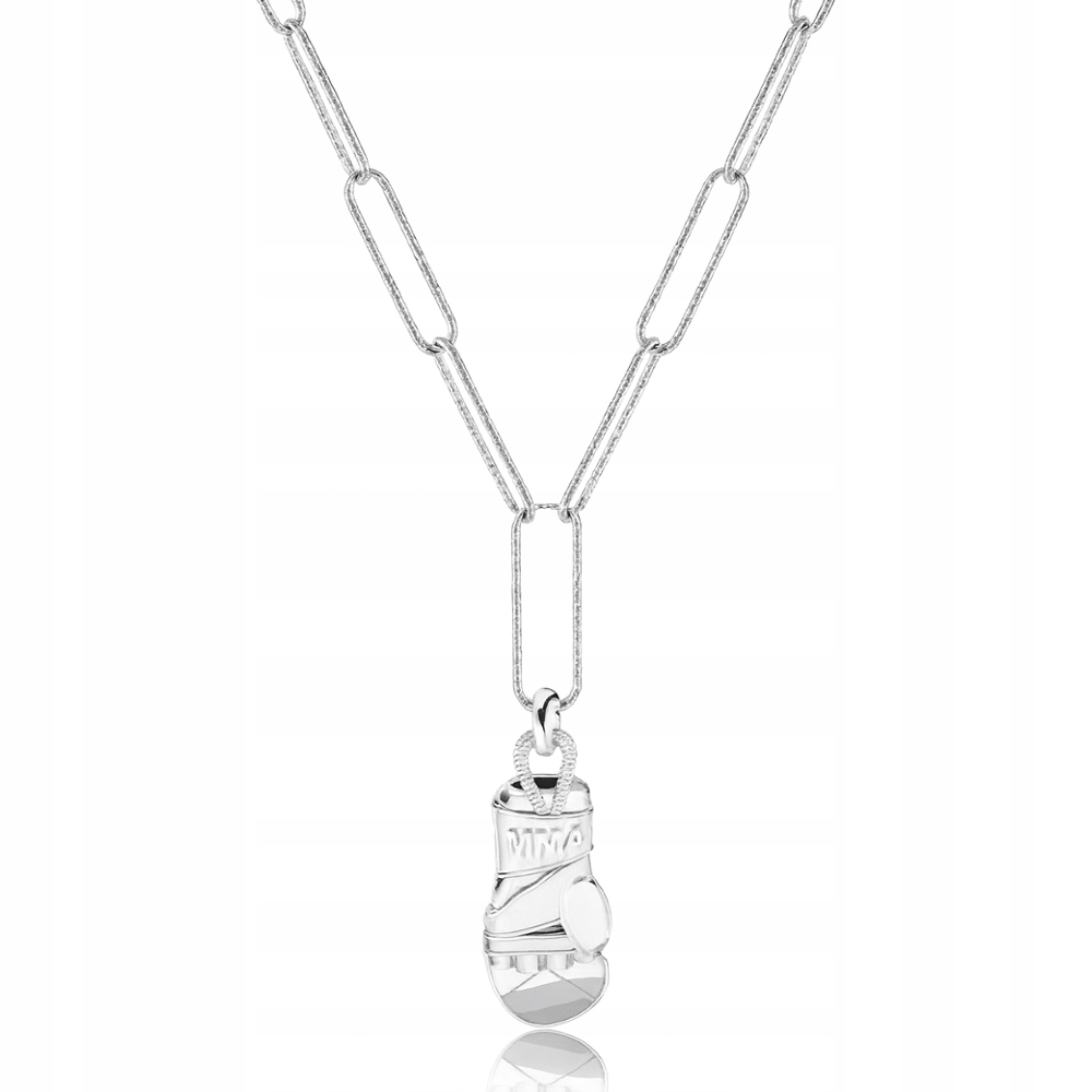 Stříbrný náhrdelník Ankier s extra velkými články Mma rukavice 3D Stříbro 925