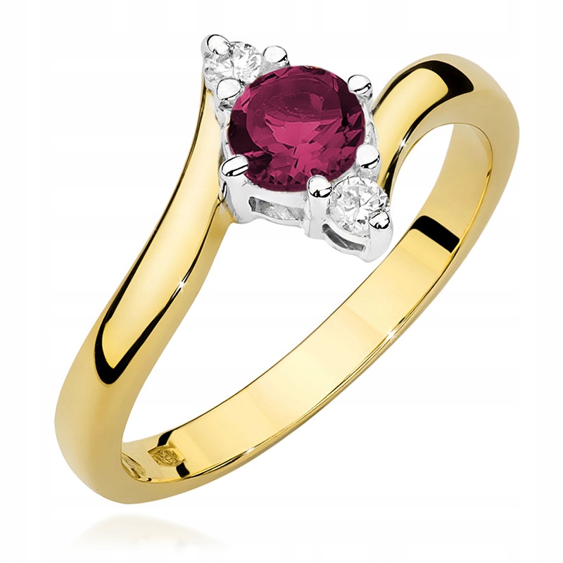 Prstýnek 585 s Rubínem a Brilianty