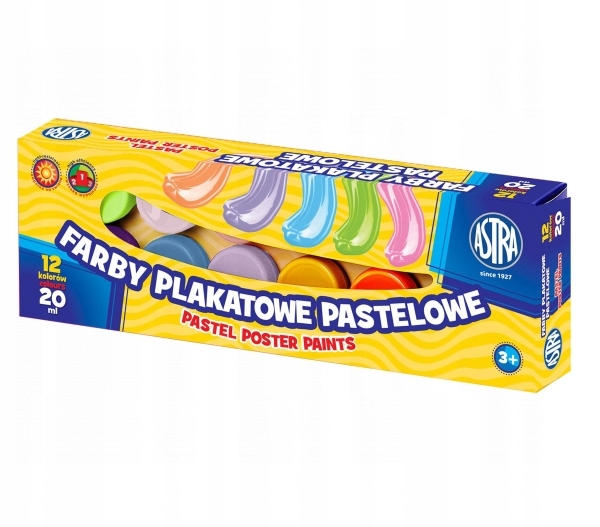 

Farby plakatowe Astra, pastelowe, 20 ml