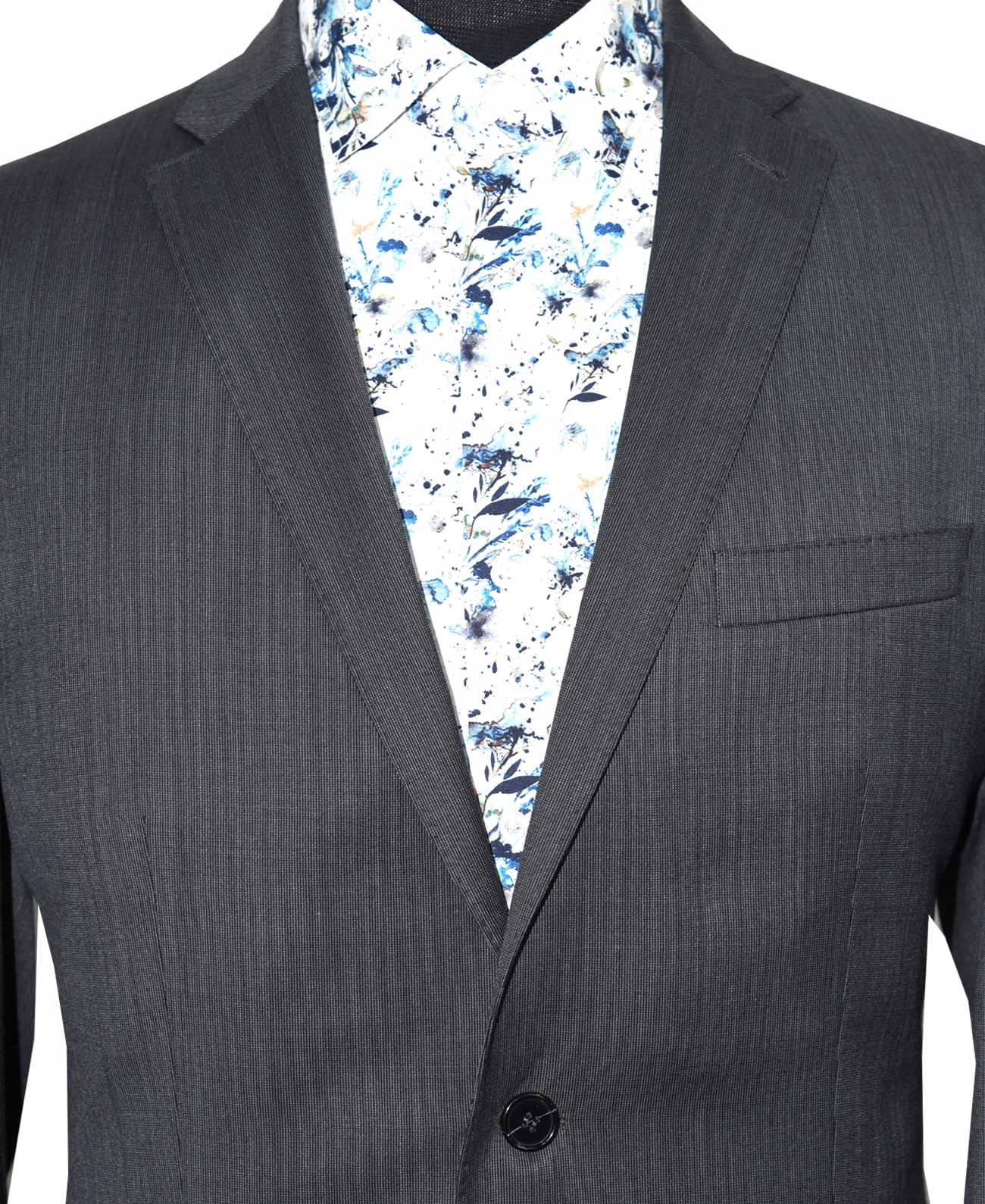 Jednořadý grafitový pánský oblek Regular 182/96/82