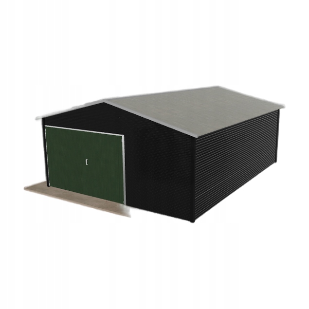 Plechová garáž 5x6.5 m jednopolohová, dvouspádová, černá