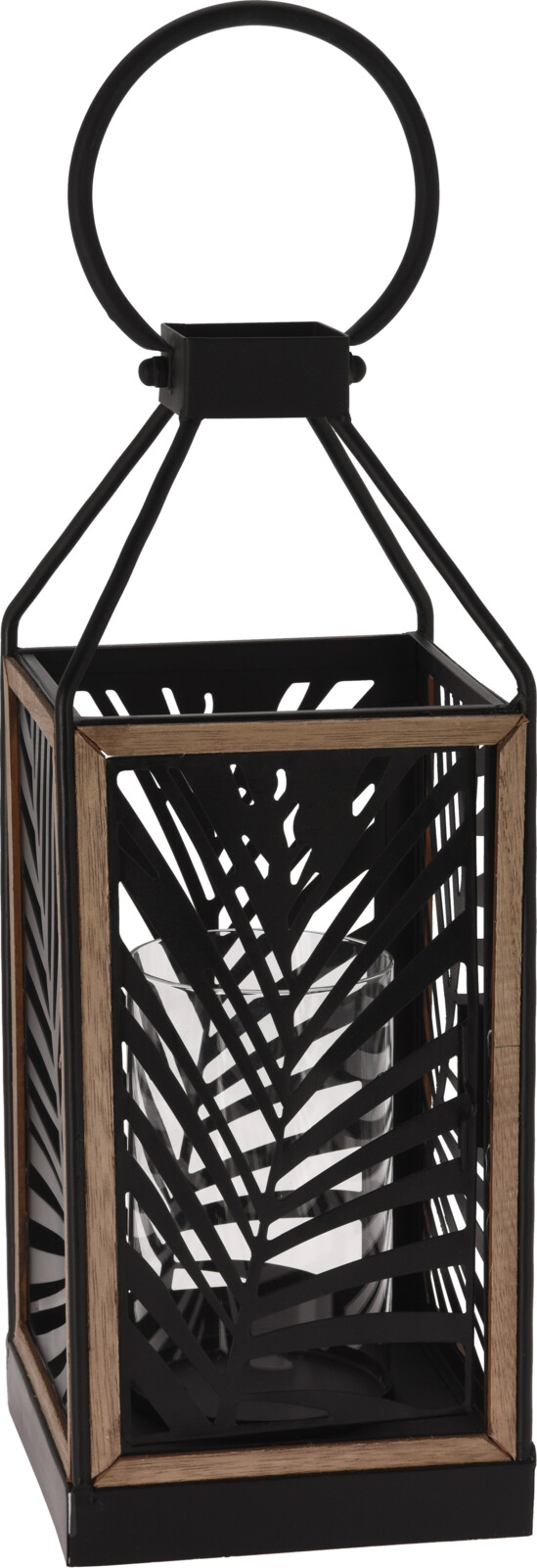 

Latarnia Metalowa Lampion Drewno 38 CM