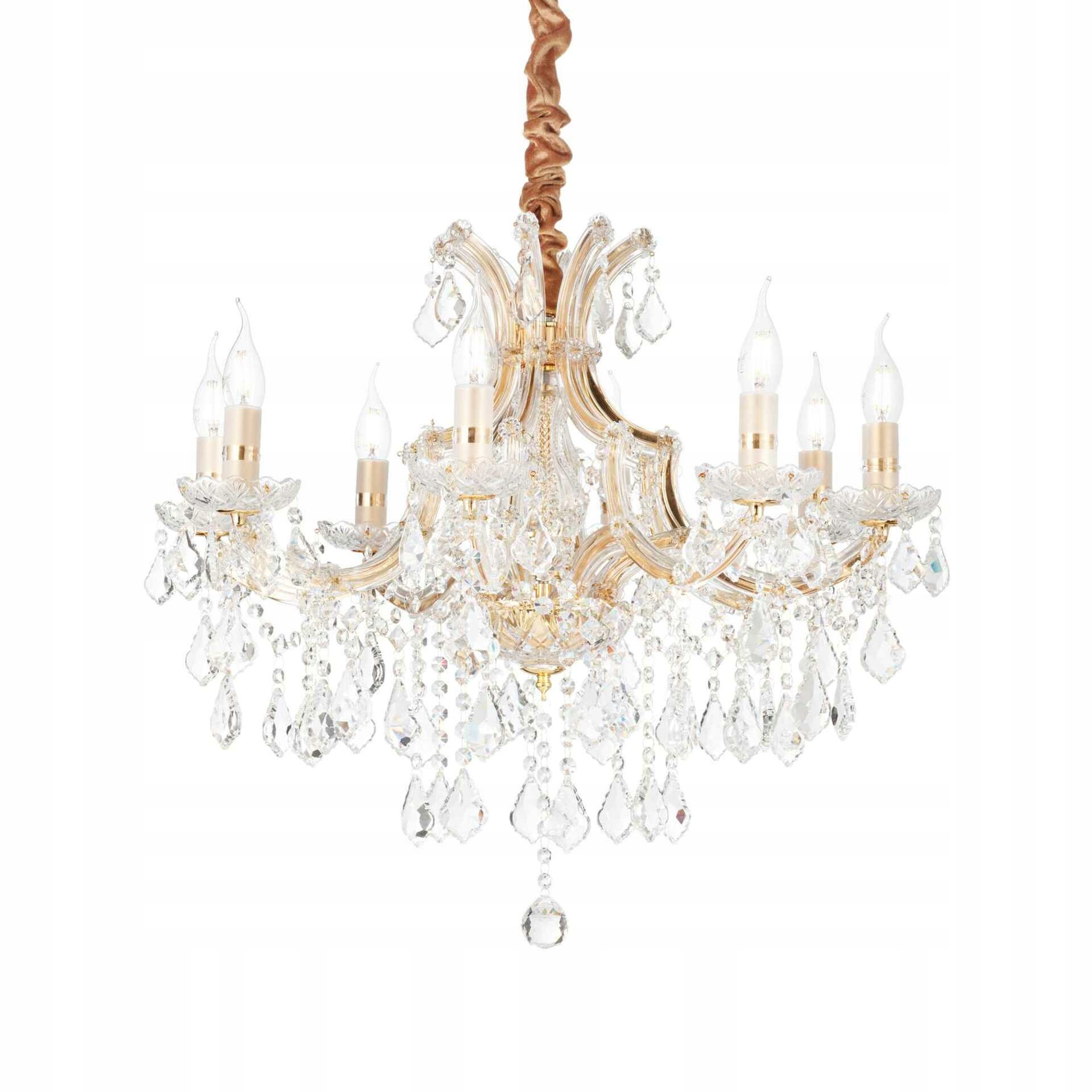 Závesné svietidlo Ideal Lux Napoleon SP8 oro 167398 E14 8x40W 67cm zlaté