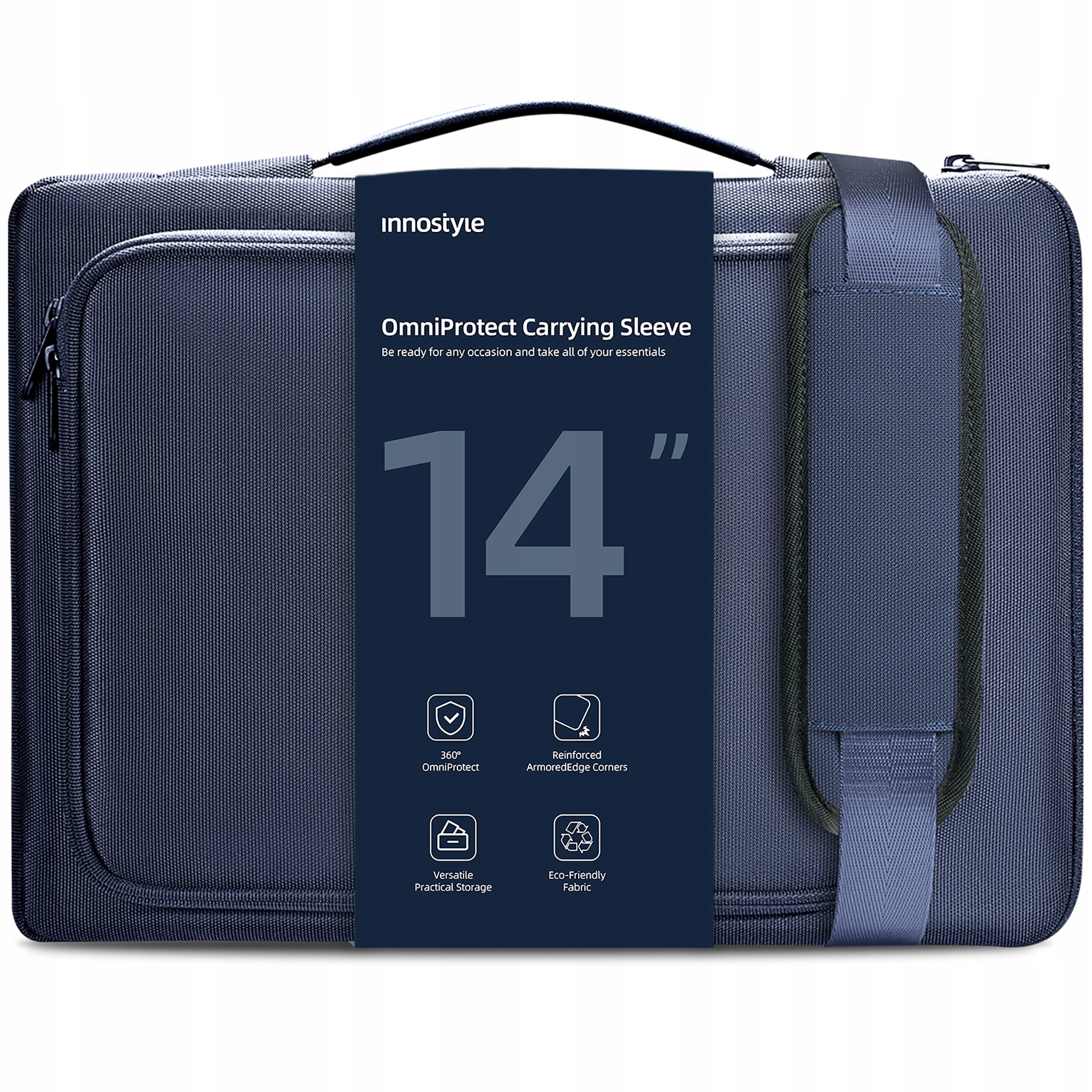 Innostyle Taška Na Notebook 13 14 Voděodolná Pouzdro Pouzdro Omniprotect Popruh