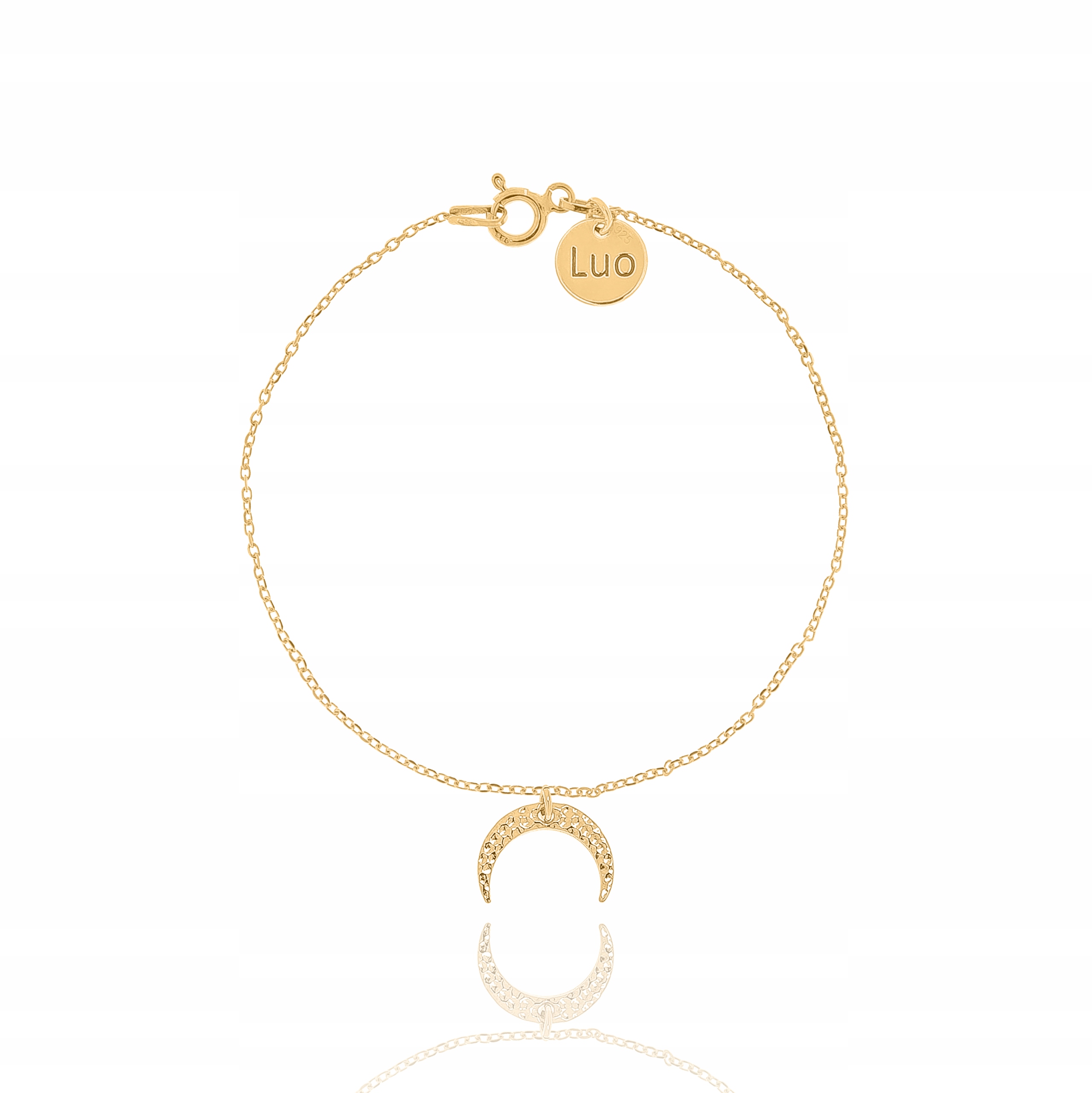 

Bransoletka pozłacana z młotkowanym księżycem